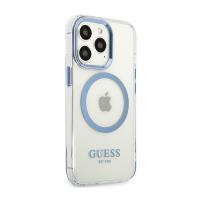 Guess Metal Outline Magsafe - Etui iPhone 13 Pro Max (przezroczysty / niebieski)