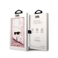 Karl Lagerfeld Liquid Glitter NFT Karl's Head - Etui iPhone 14 Pro Max (różowy)