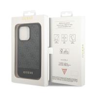 Guess 4G Bottom Stripe Metal Logo Collection - Etui iPhone 14 Pro Max (szary)