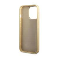Guess Glitter Flakes Metal Logo Case – Etui iPhone 14 Pro (złoty)