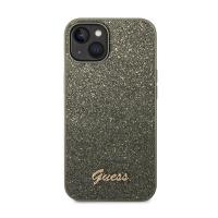 Guess Glitter Flakes Metal Logo Case – Etui iPhone 14 Plus (zielony)