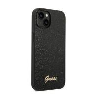 Guess Glitter Flakes Metal Logo Case – Etui iPhone 14 (czarny)
