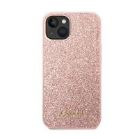Guess Glitter Flakes Metal Logo Case – Etui iPhone 14 (różowy)