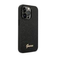 Guess Glitter Flakes Metal Logo Case – Etui iPhone 14 Pro Max (czarny)
