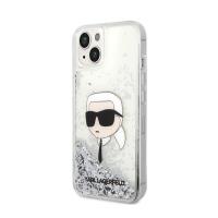 Karl Lagerfeld Liquid Glitter NFT Karl's Head - Etui iPhone 14 Plus (srebrny)