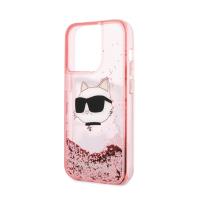 Karl Lagerfeld Liquid Glitter NFT Choupette Head - Etui iPhone 14 Pro (różowy)