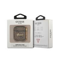 Guess 4G Script Metal Collection- Etui AirPods 1/2 gen (brązowy)