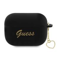 Guess Silicone Heart Charm - Etui AirPods Pro 2 (czarny)