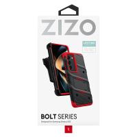 ZIZO BOLT Series - Pancerne etui Samsung Galaxy S23 ze szkłem 9H na ekran + uchwyt z podstawką (czarny / czerwony)
