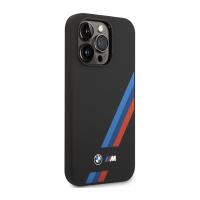 BMW Silicone Slanted Stripes - Etui iPhone 14 Pro (czarny)