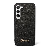 Guess Glitter Flakes Metal Logo Case - Etui Samsung Galaxy S23+ (czarny)