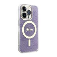 Guess 4G MagSafe - Etui iPhone 14 Pro (Purpurowy)