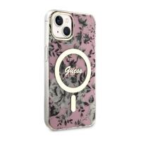 Guess Flower MagSafe - Etui iPhone 14 Plus (Różowy)