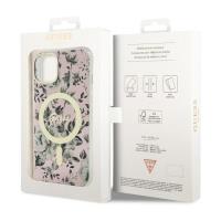 Guess Flower MagSafe - Etui iPhone 14 Plus (Różowy)