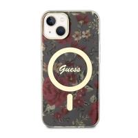Guess Flower MagSafe - Etui iPhone 14 (Zielony)