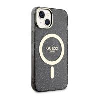 Guess Glitter Gold MagSafe - Etui iPhone 14 (Czarny)