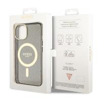 Guess Glitter Gold MagSafe - Etui iPhone 14 (Czarny)