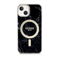Guess Marble MagSafe - Etui iPhone 14 (Czarny)