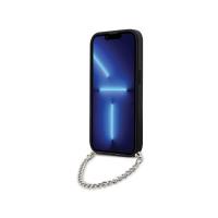 Karl Lagerfeld Saffiano Monogram Chain - Etui iPhone 14 Pro (Srebrny)