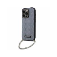 Karl Lagerfeld Saffiano Monogram Chain - Etui iPhone 14 Pro Max (Srebrny)