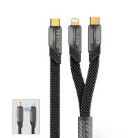WEKOME WDC-189 Mecha Series - Kabel połączeniowy 2w1 USB-C do Lightning + USB-C 65W Fast Charging 1.2 m (Tarnish)