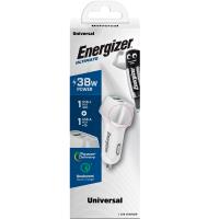 Energizer Ultimate - Ładowarka samochodowa USB-C & USB-A 38W PD + QC3.0 (Biały / Srebrny)