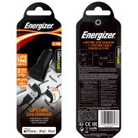 Energizer HardCase - Ładowarka samochodowa 2x USB-A 17W 3.4A + Kabel Lightning certyfikat MFi (Czarny)