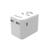 Energizer Ultimate – Ładowarka / Adapter podróżny EU / US / AU / UK + 2x USB-A & USB-C certyfikat MFi (Biały)