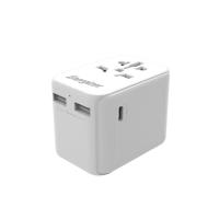 Energizer Ultimate – Ładowarka / Adapter podróżny EU / US / AU / UK + 2x USB-A & USB-C certyfikat MFi (Biały)