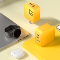 WEKOME WP-U141 Tint Series - Ładowarka sieciowa 2x USB-C & USB-A Super Fast Charger GaN 67W (Żółty)