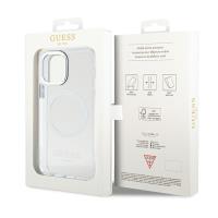 Guess Metal Outline MagSafe - Etui iPhone 12 / iPhone 12 Pro (przezroczysty / srebrny)