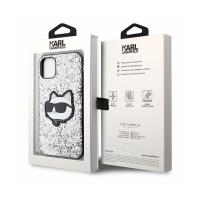 Karl Lagerfeld NFT Glitter Choupette Patch - Etui iPhone 11 (Srebrny)