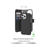 PURO Wallet Detachable - Etui 2w1 iPhone 15 Pro Max (czarny)