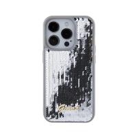 Guess Sequin Script Metal - Etui iPhone 15 Pro (srebrny)