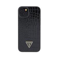 Guess Croco Triangle Metal Logo - Etui iPhone 15 (czarny)