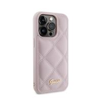 Guess Quilted Metal Logo - Etui iPhone 15 Pro Max (różowy)