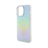 Guess IML Iridescent MagSafe - Etui iPhone 15 Pro (turkusowy)