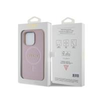 Guess Saffiano MagSafe - Etui iPhone 15 Pro (różowy)