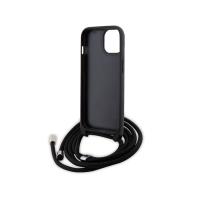Karl Lagerfeld Crossbody Saffiano Metal Pin Karl & Choupette - Etui iPhone 15 Plus (czarny)