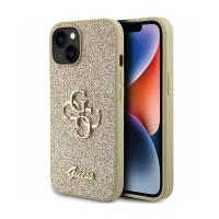 Guess Glitter Script Big 4G - Etui iPhone 15 Plus (złoty)