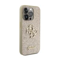 Guess Glitter Script Big 4G - Etui iPhone 15 Pro Max (złoty)