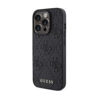 Guess Leather 4G Stamped - Etui iPhone 15 Pro Max (czarny)