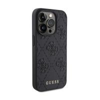 Guess Leather 4G Stamped - Etui iPhone 15 Pro Max (czarny)