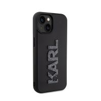 Karl Lagerfeld 3D Rubber Glitter Logo - Etui iPhone 15 (czarny)