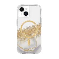 Case-Mate Karat MagSafe - Etui iPhone 15 zdobione złotem (Marble)