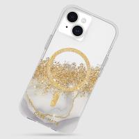 Case-Mate Karat MagSafe - Etui iPhone 15 / iPhone 14 / iPhone 13 zdobione złotem (Marble)