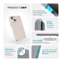 Speck Presidio2 Grip - Etui iPhone 15 / iPhone 14 / iPhone 13 (Bleached Bone / Heirloom Gold / Hazel Brown)