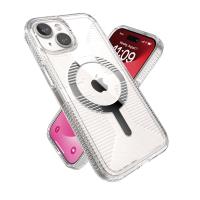 Speck Gemshell Grip + MagSafe - Etui do iPhone 15 / iPhone 14 / iPhone 13 (Clear / Chrome Finish)