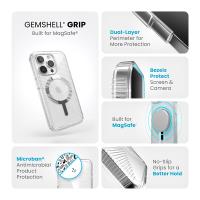 Speck Gemshell Grip + MagSafe - Etui do iPhone 15 Pro (Clear / Chrome Finish)