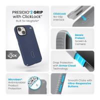 Speck Presidio2 Grip ClickLock & MagSafe - Etui iPhone 15 / iPhone 14 / iPhone 13 (Coastal Blue / Dustgrey / White)